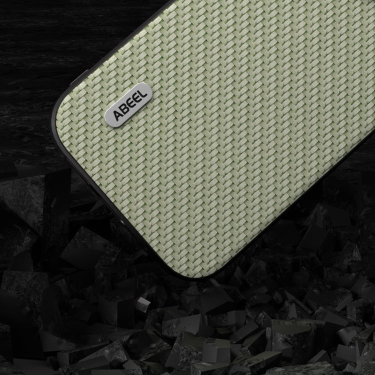 For iPhone 14 ABEEL Carbon Fiber Texture Protective Phone Case(Green)