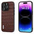 For iPhone 14 Pro ABEEL Crocodile Texture Genuine Leather Phone Case(Brown) - free shipping - PMC TechLife - Order now!