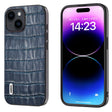 For iPhone 14 ABEEL Crocodile Texture Genuine Leather Phone Case(Blue) - free shipping - PMC TechLife - Order now!