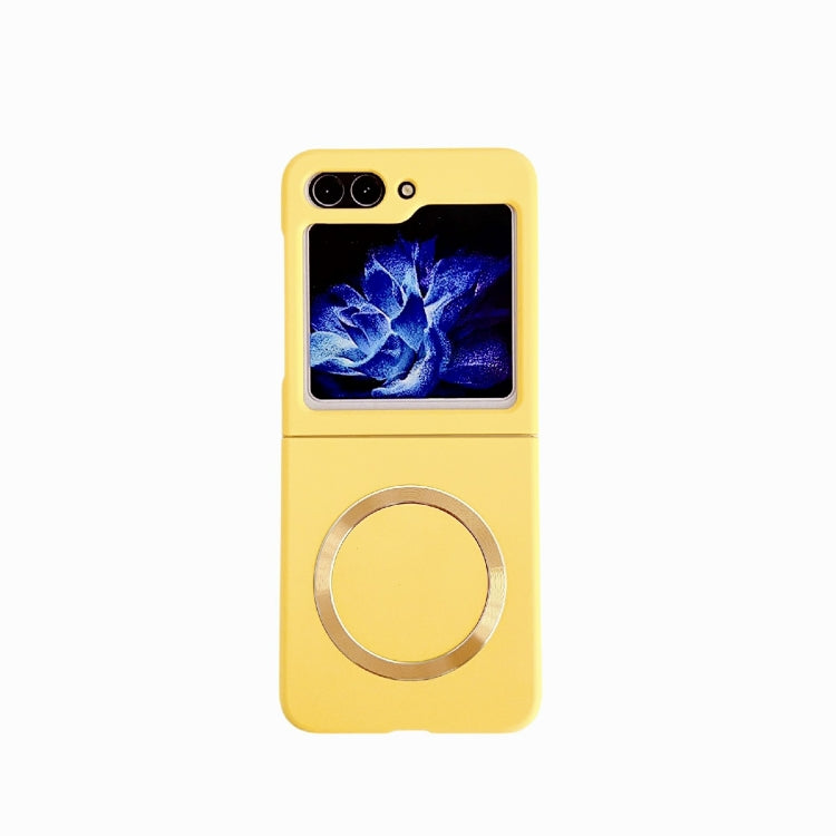 For Samsung Galaxy Z Flip5 Skin Feel Magsafe Magnetic Shockproof PC Phone Case(Yellow)
