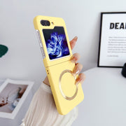 For Samsung Galaxy Z Flip5 Skin Feel Magsafe Magnetic Shockproof PC Phone Case(Yellow)