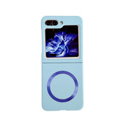 For Samsung Galaxy Z Flip5 Skin Feel Magsafe Magnetic Shockproof PC Phone Case(Blue)