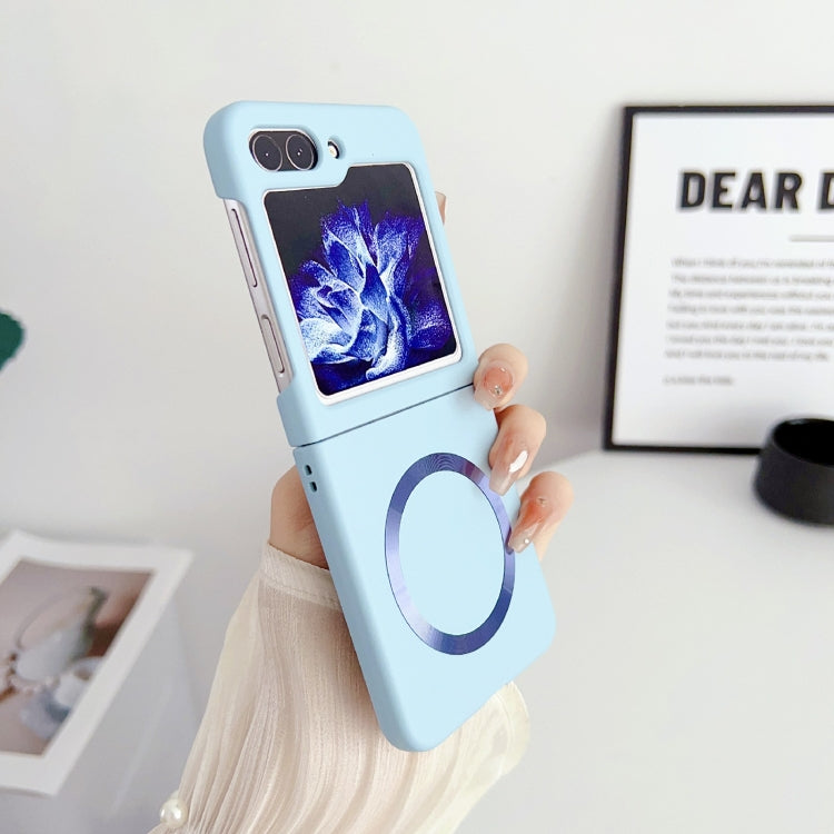 For Samsung Galaxy Z Flip5 Skin Feel Magsafe Magnetic Shockproof PC Phone Case(Blue)