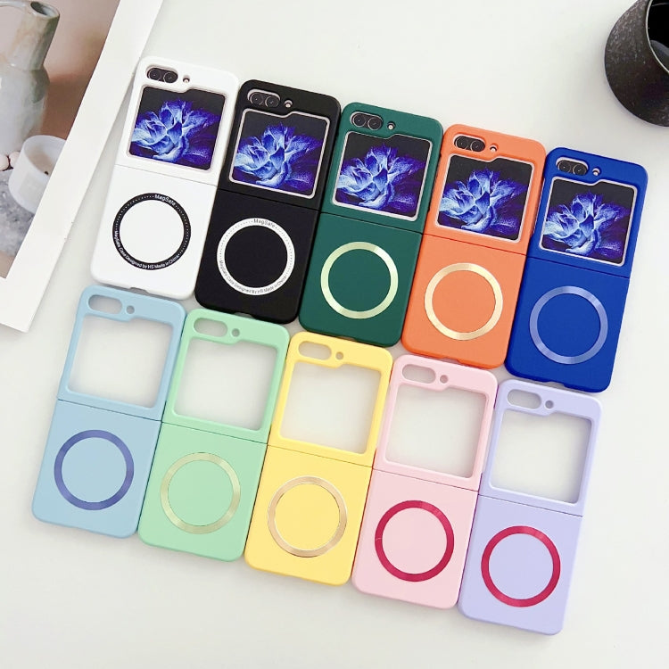 For Samsung Galaxy Z Flip5 Skin Feel Magsafe Magnetic Shockproof PC Phone Case(Blue)