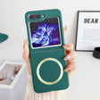 For Samsung Galaxy Z Flip5 Skin Feel Magsafe Magnetic Shockproof PC Phone Case(Dark Green) - free shipping - PMC TechLife - Order now!