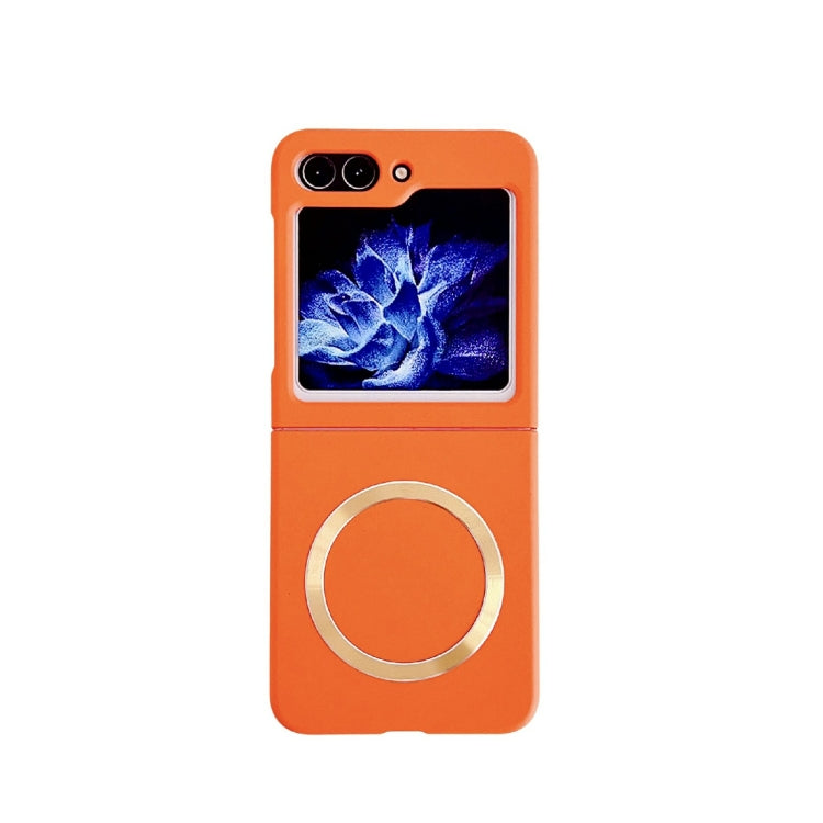 For Samsung Galaxy Z Flip5 Skin Feel Magsafe Magnetic Shockproof PC Phone Case(Orange)