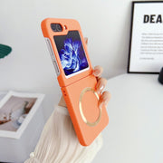 For Samsung Galaxy Z Flip5 Skin Feel Magsafe Magnetic Shockproof PC Phone Case(Orange)
