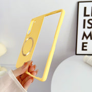 For Samsung Galaxy Z Fold5 Skin Feel Magsafe Magnetic Shockproof PC Phone Case(Yellow)