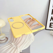 For Samsung Galaxy Z Fold5 Skin Feel Magsafe Magnetic Shockproof PC Phone Case(Yellow)