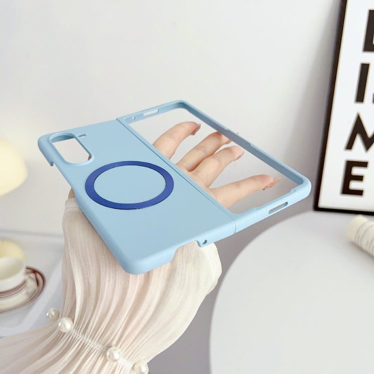 For Samsung Galaxy Z Fold5 Skin Feel Magsafe Magnetic Shockproof PC Phone Case(Blue)