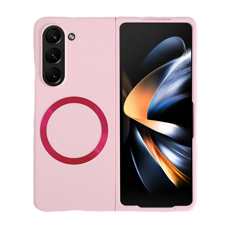 For Samsung Galaxy Z Fold5 Skin Feel Magsafe Magnetic Shockproof PC Phone Case(Pink)