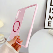 For Samsung Galaxy Z Fold5 Skin Feel Magsafe Magnetic Shockproof PC Phone Case(Pink)