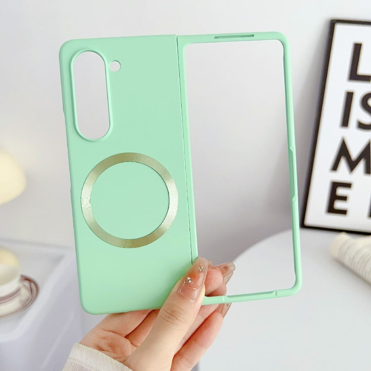 For Samsung Galaxy Z Fold5 Skin Feel Magsafe Magnetic Shockproof PC Phone Case(Green)