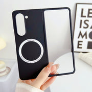 For Samsung Galaxy Z Fold5 Skin Feel Magsafe Magnetic Shockproof PC Phone Case(Black)