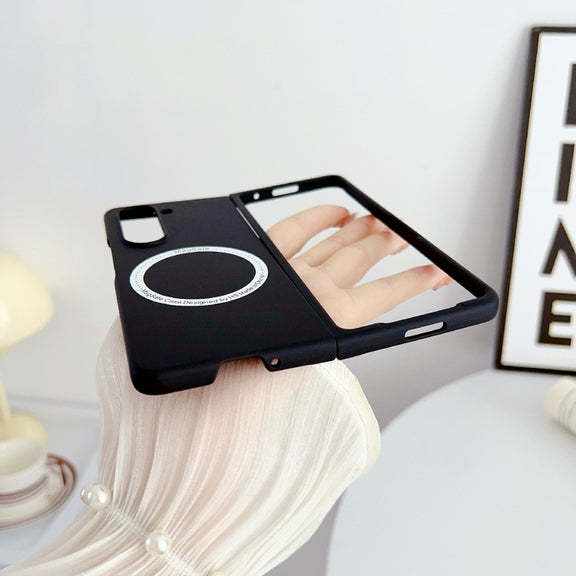For Samsung Galaxy Z Fold5 Skin Feel Magsafe Magnetic Shockproof PC Phone Case(Black)