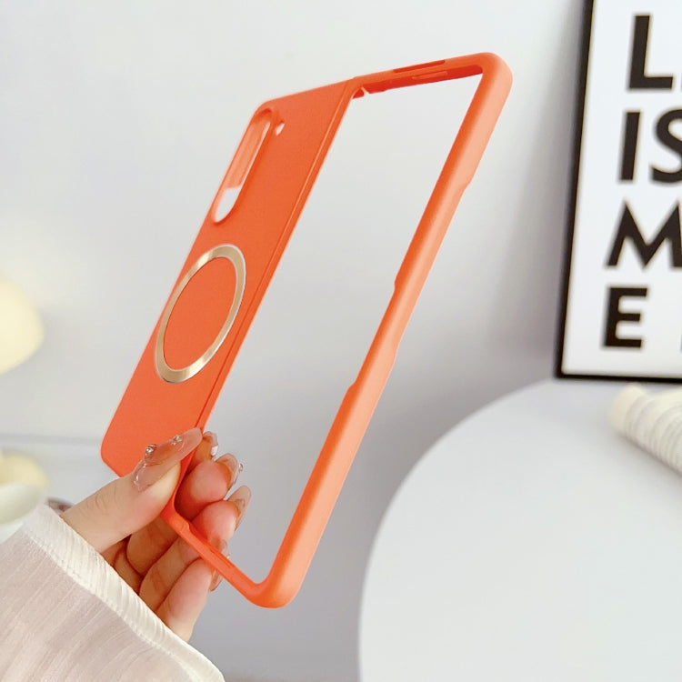 For Samsung Galaxy Z Fold5 Skin Feel Magsafe Magnetic Shockproof PC Phone Case(Orange)