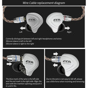 CCA CCA-C10 3.5mm Gold Plated Plug Ten Unit Hybrid Wire-controlled In-ear Earphone, Type:without Mic(Charm Black)