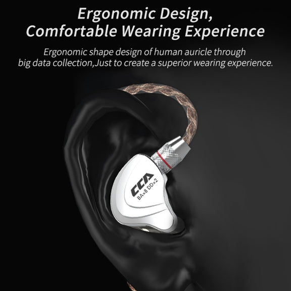 CCA CCA-C10 3.5mm Gold Plated Plug Ten Unit Hybrid Wire-controlled In-ear Earphone, Type:without Mic(Streamer Purple)