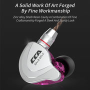 CCA CCA-C10 3.5mm Gold Plated Plug Ten Unit Hybrid Wire-controlled In-ear Earphone, Type:without Mic(Streamer Purple)