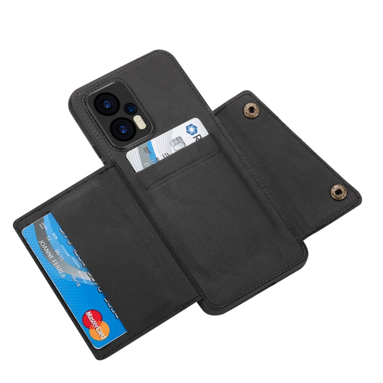 For Xiaomi Redmi Note 12 Turbo/Poco F5 Double Buckle Card Slots Magnetic Phone Case(Black)