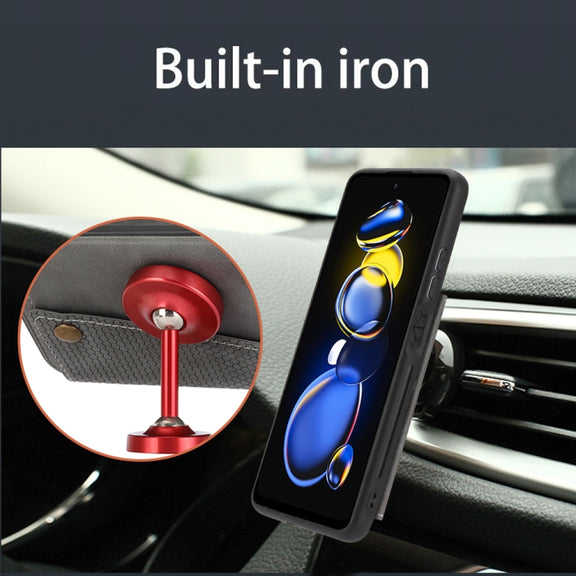 For Xiaomi Redmi Note 12 Turbo/Poco F5 Double Buckle Card Slots Magnetic Phone Case(Black)