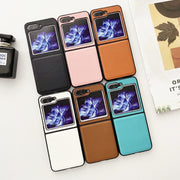 For Samsung Galaxy Z Flip5 Litchi Texture PC +TPU Shockproof Phone Case(Coffee)