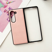 For Samsung Galaxy Z Fold5 Litchi Texture PC +TPU Shockproof Phone Case(Pink)
