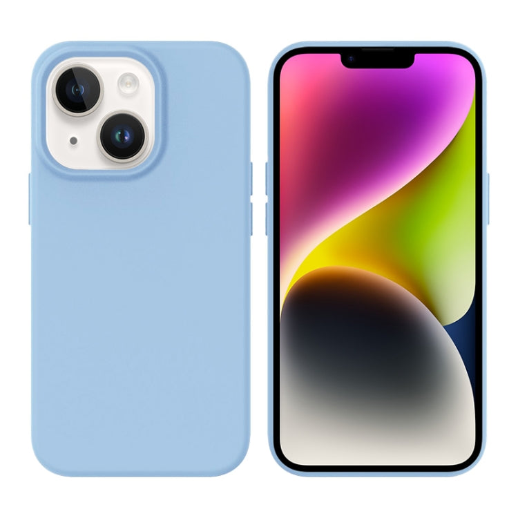 For iPhone 14 Liquid Silicone MagSafe Phone Case(Light Blue)