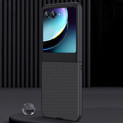 For Motorola Razr 40 Ultra Ultra-thin Carbon Fiber Texture Printing Phone Case(Black Blue)