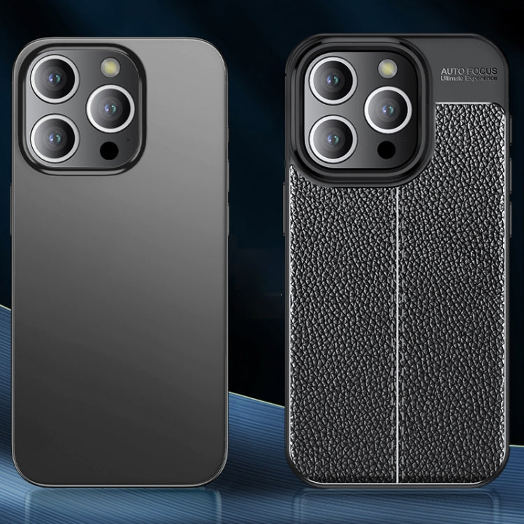 For iPhone 15 Pro Litchi Texture Shockproof TPU Phone Case(Blue)