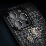 For iPhone 15 Pro Litchi Texture Shockproof TPU Phone Case(Blue)