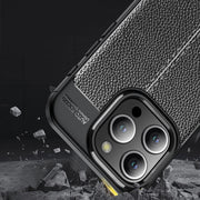 For iPhone 15 Pro Litchi Texture Shockproof TPU Phone Case(Blue)