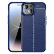 For iPhone 15 Plus Litchi Texture Shockproof TPU Phone Case(Blue) - free shipping - PMC TechLife - Order now!
