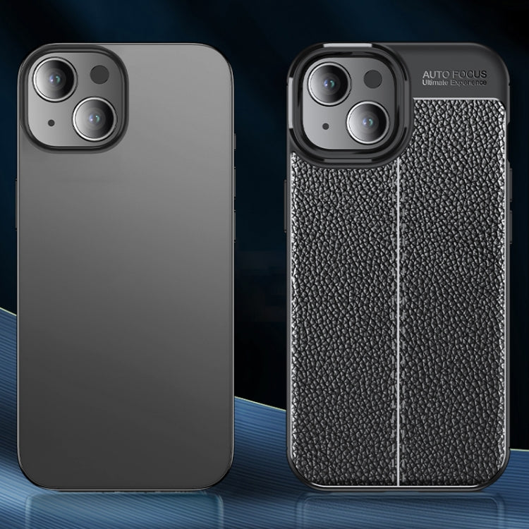 For iPhone 15 Plus Litchi Texture Shockproof TPU Phone Case(Blue)