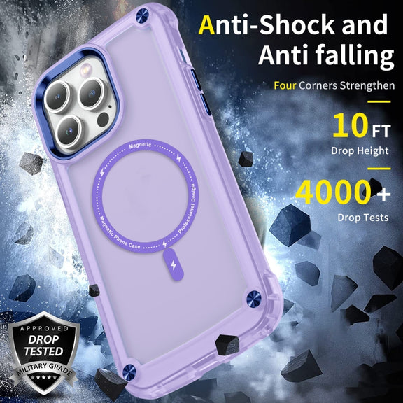 For iPhone 12 / 12 Pro Skin Feel TPU + PC MagSafe Magnetic Phone Case(Transparent Purple)
