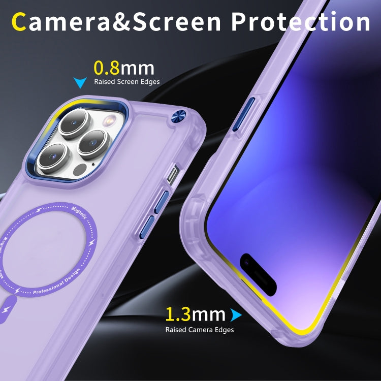 For iPhone 12 / 12 Pro Skin Feel TPU + PC MagSafe Magnetic Phone Case(Transparent Purple)