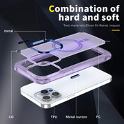 For iPhone 12 / 12 Pro Skin Feel TPU + PC MagSafe Magnetic Phone Case(Transparent Purple)