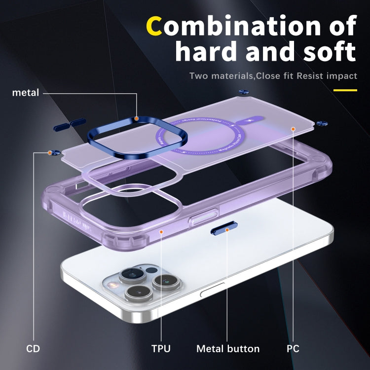 For iPhone 12 / 12 Pro Skin Feel TPU + PC MagSafe Magnetic Phone Case(Transparent Purple)