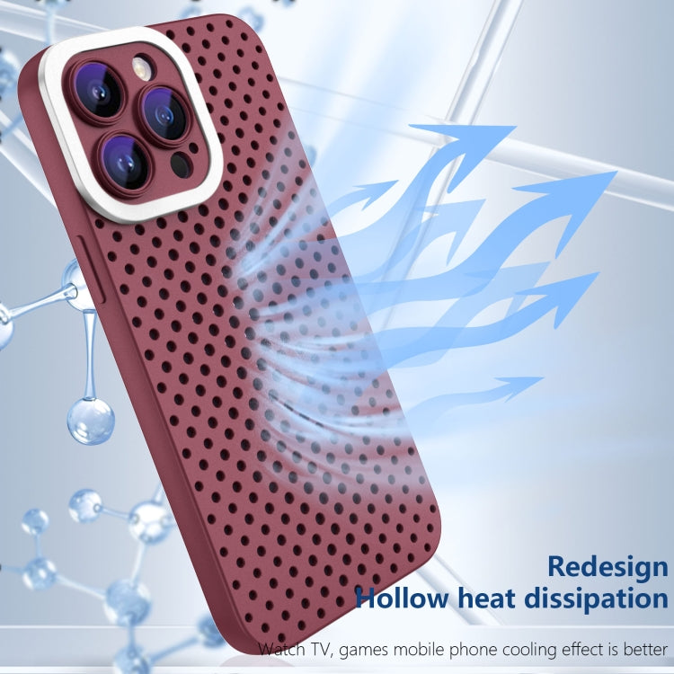 For iPhone 14 Hollow Heat Dissipation TPU Phone Case(Rose Red)