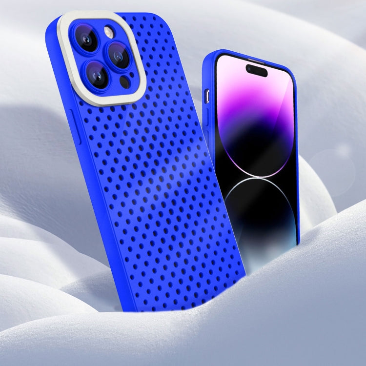 For iPhone 14 Pro Hollow Heat Dissipation TPU Phone Case(Blue)