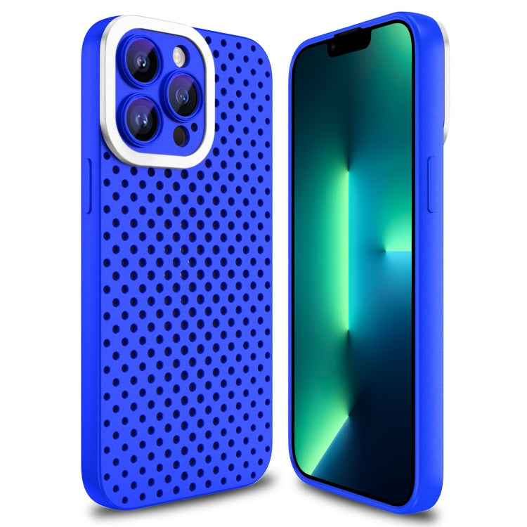 For iPhone 13 Pro Max Hollow Heat Dissipation TPU Phone Case(Blue)