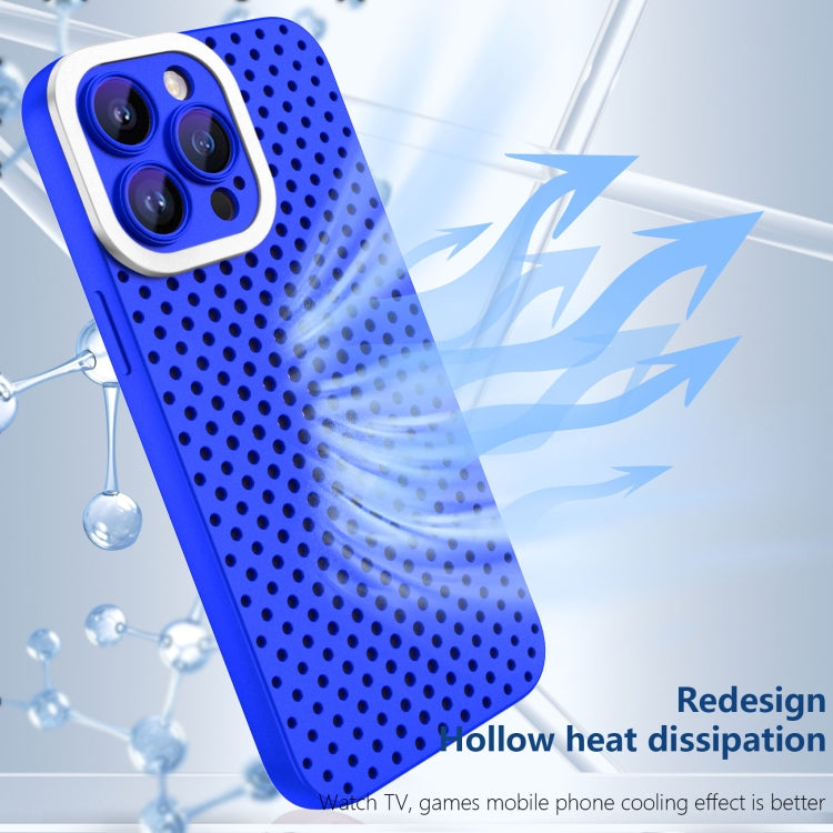 For iPhone 13 Pro Max Hollow Heat Dissipation TPU Phone Case(Blue)