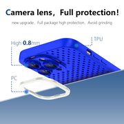 For iPhone 13 Pro Max Hollow Heat Dissipation TPU Phone Case(Blue)
