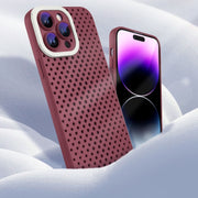 For iPhone 11 Pro Max Hollow Heat Dissipation TPU Phone Case(Rose Red)