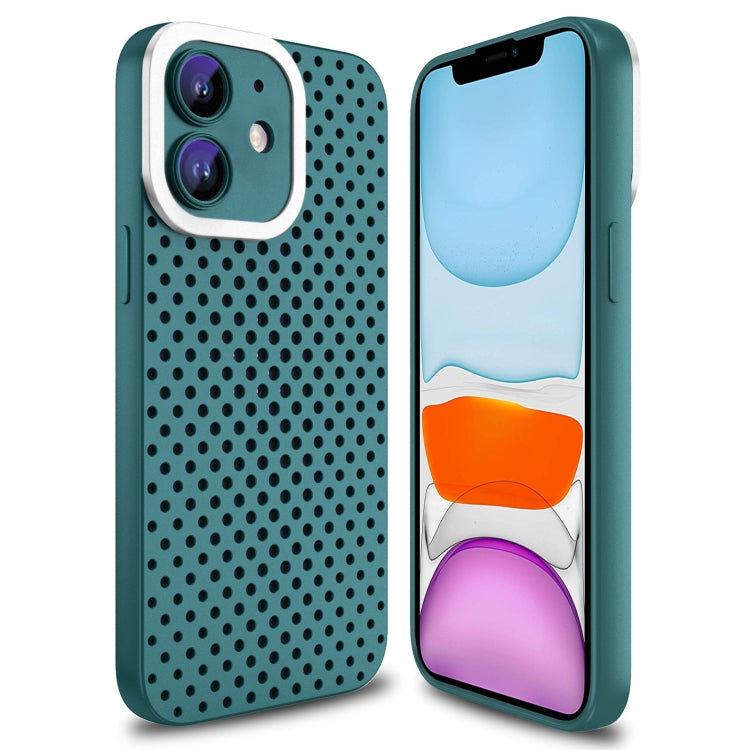 For iPhone 11 Hollow Heat Dissipation TPU Phone Case(Green)