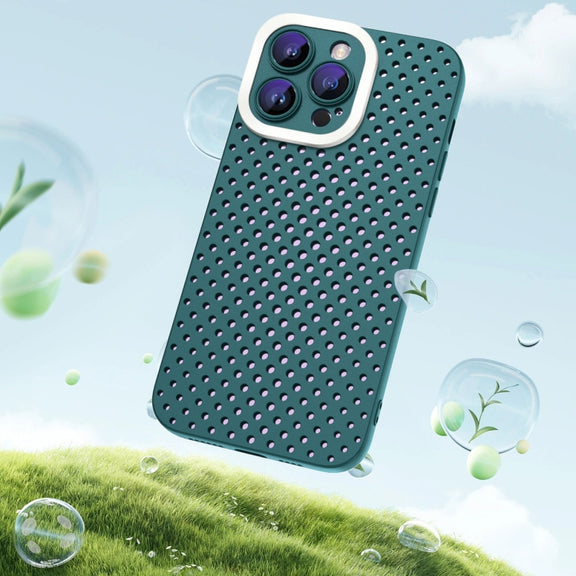 For iPhone 11 Hollow Heat Dissipation TPU Phone Case(Green)