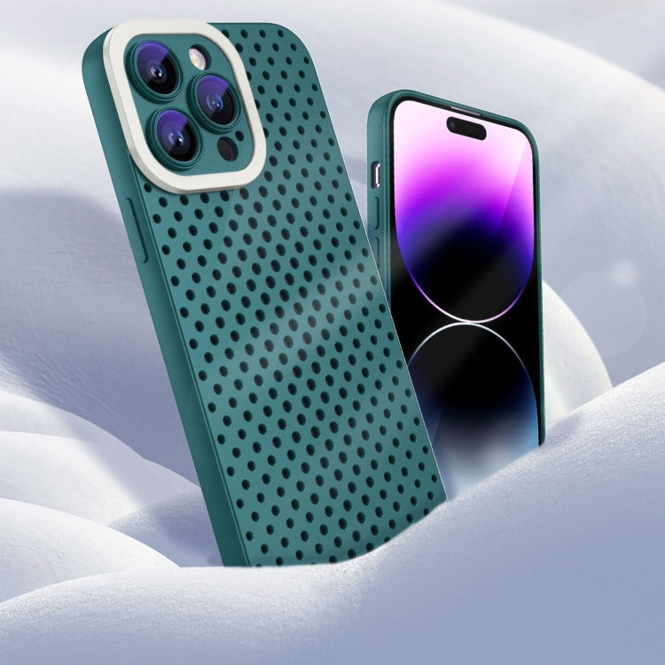 For iPhone 11 Hollow Heat Dissipation TPU Phone Case(Green)
