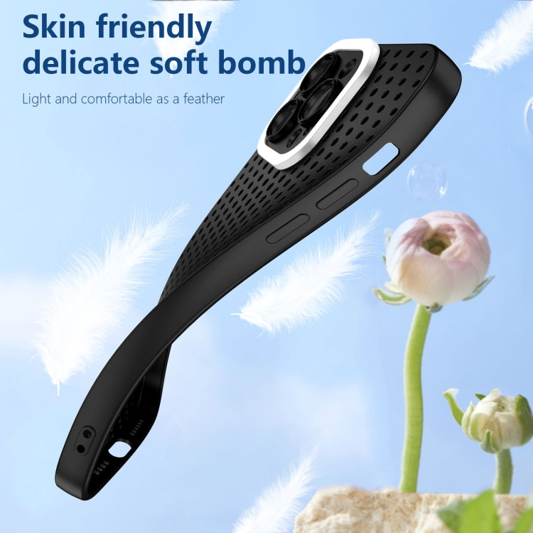 For iPhone 11 Pro Hollow Heat Dissipation TPU Phone Case(Black)