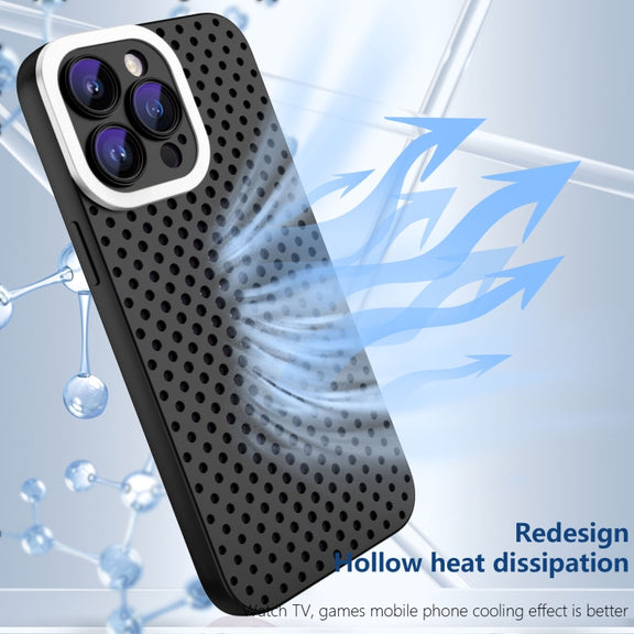 For iPhone 11 Pro Hollow Heat Dissipation TPU Phone Case(Black)