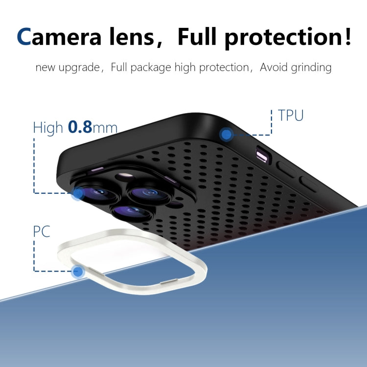 For iPhone 11 Pro Hollow Heat Dissipation TPU Phone Case(Black)